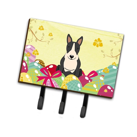 Carolines Treasures Easter Eggs Bull Terrier Black & White Leash or Key Holder BB6133TH68